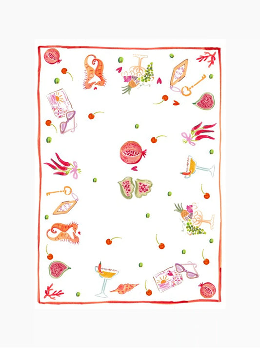 Summer Illustrated Tablecloth