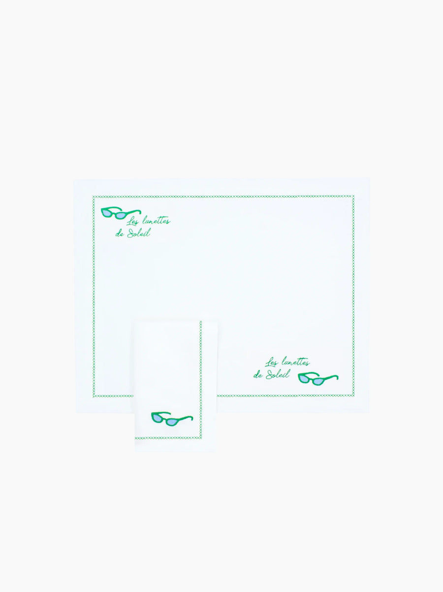 Les Lunettes De Soleil Sunglasses Linen Placemat
