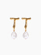 Gold Pearl Letter Earrings