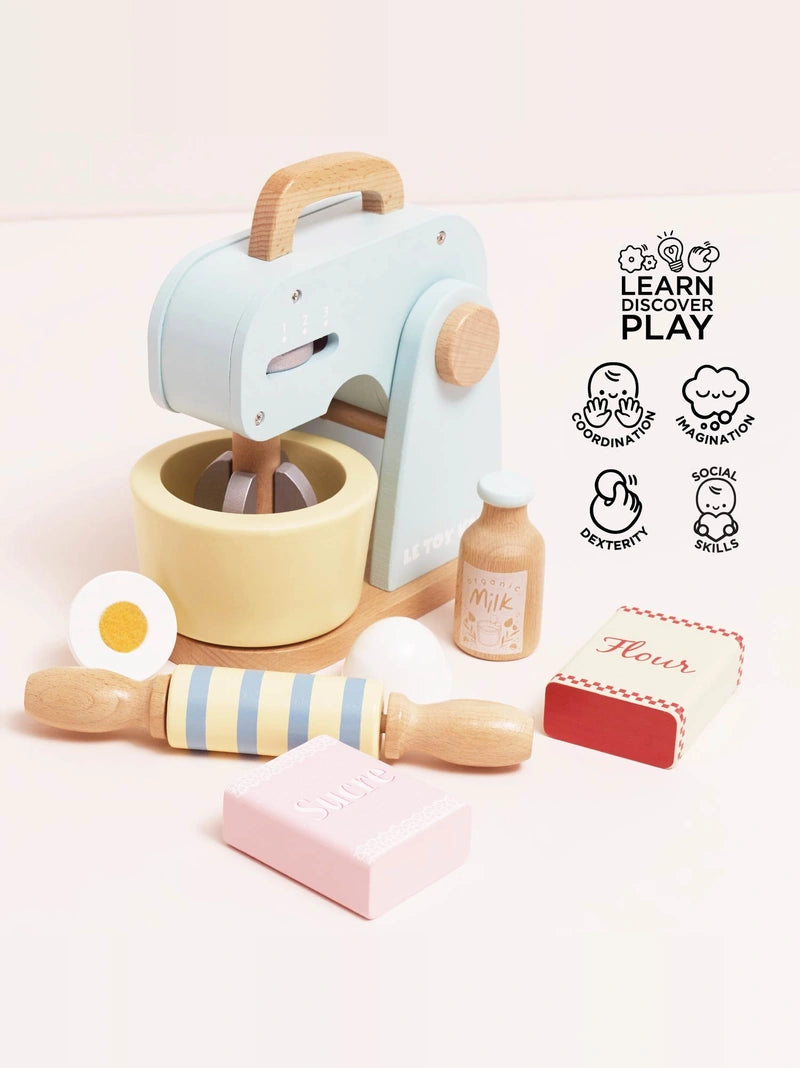 Wooden Baker’s Toy Mixer Set & Accessories