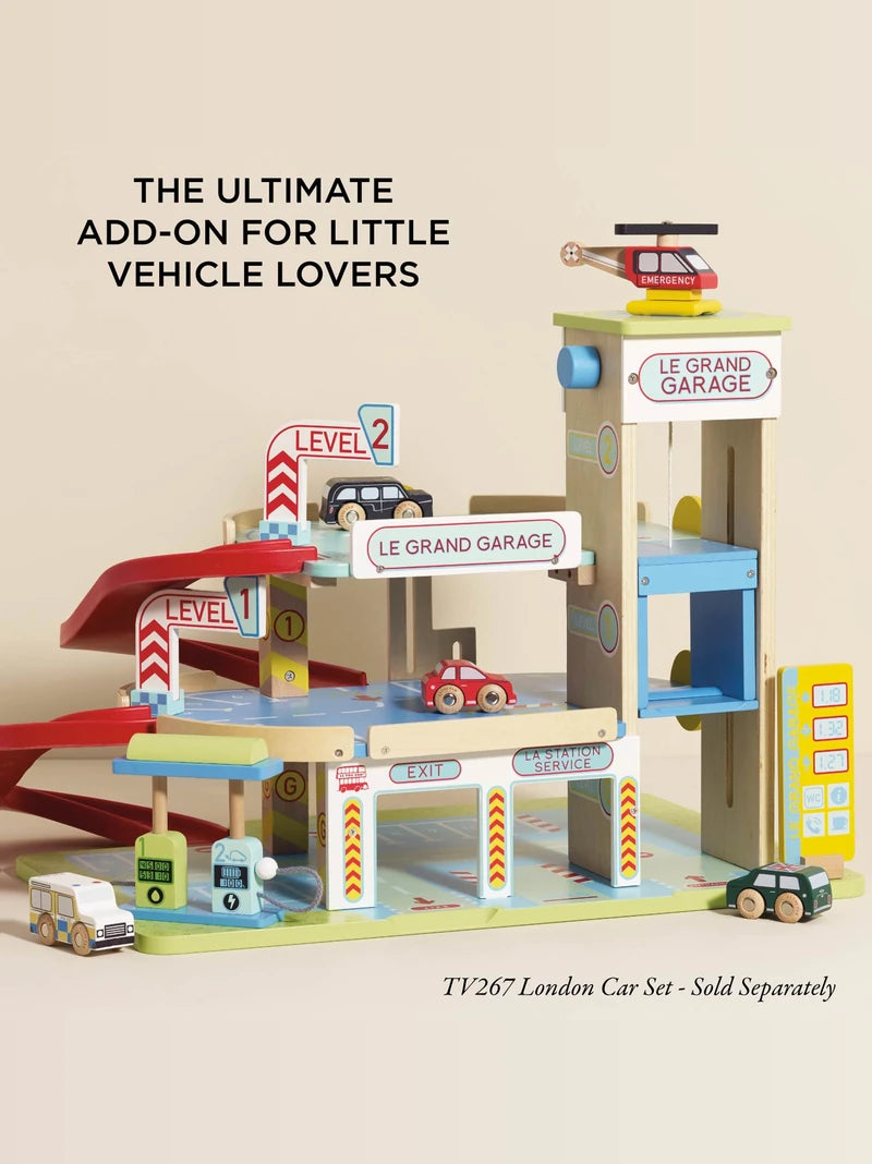 Le Grand Wooden Toy Car Garage