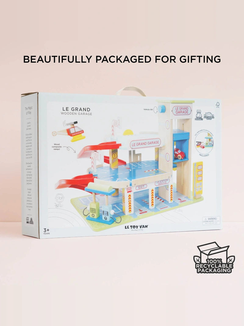 Le Grand Wooden Toy Car Garage
