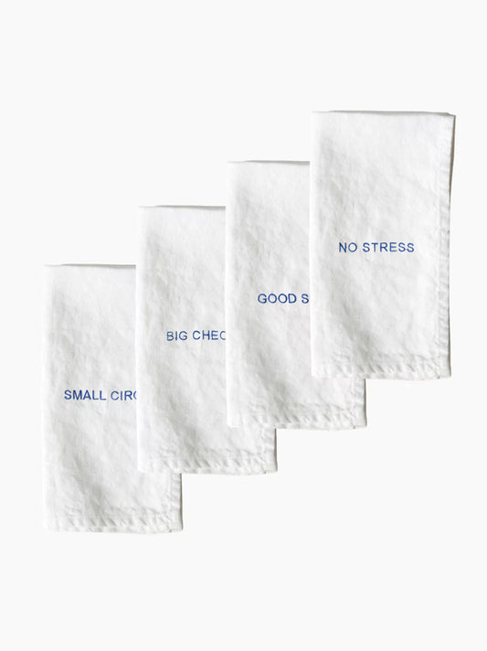 Embroidered Best Life Napkins Set of 4