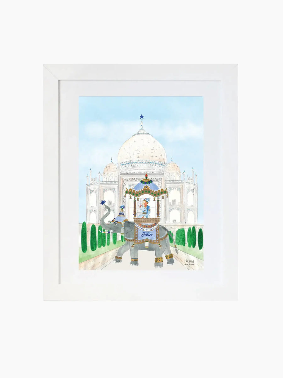 Personalised Taj Mahal Kids Art Print