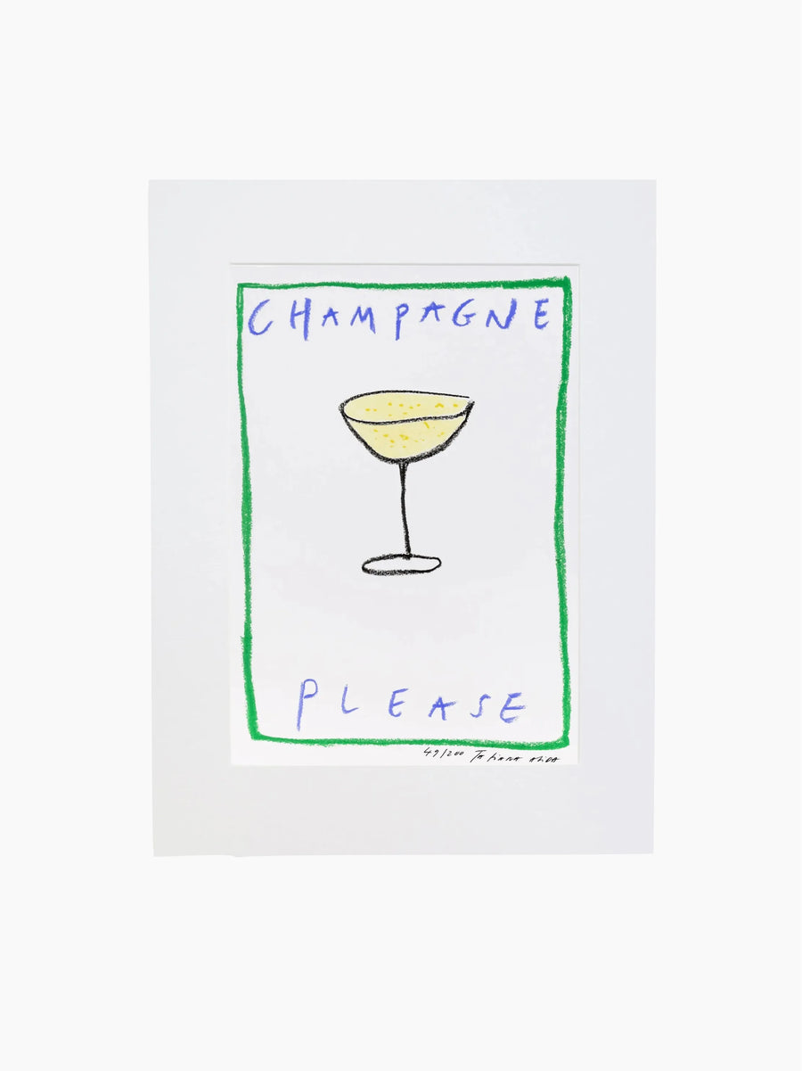 Champagne Please Art Print
