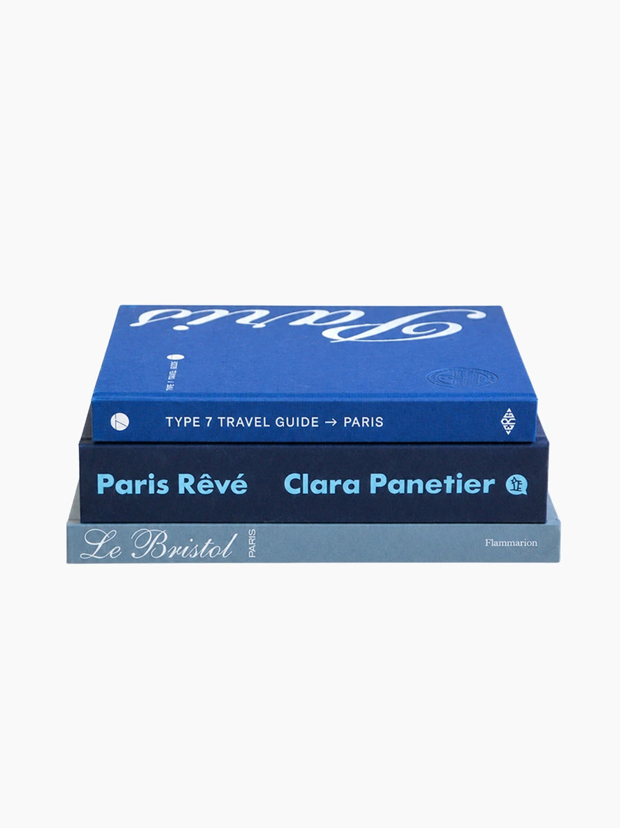 The Parisian Blue Coffee Table Book Stack