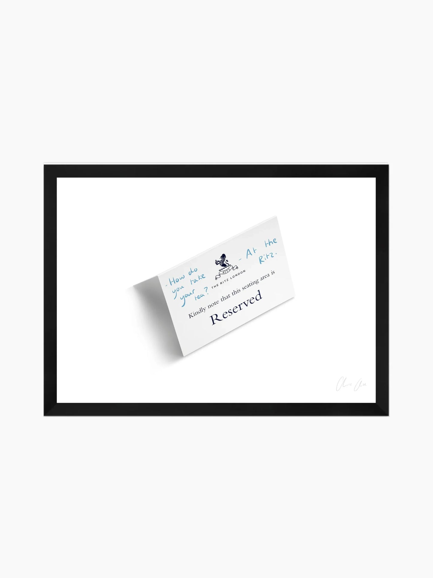 Card at The Ritz i Framed Art Print