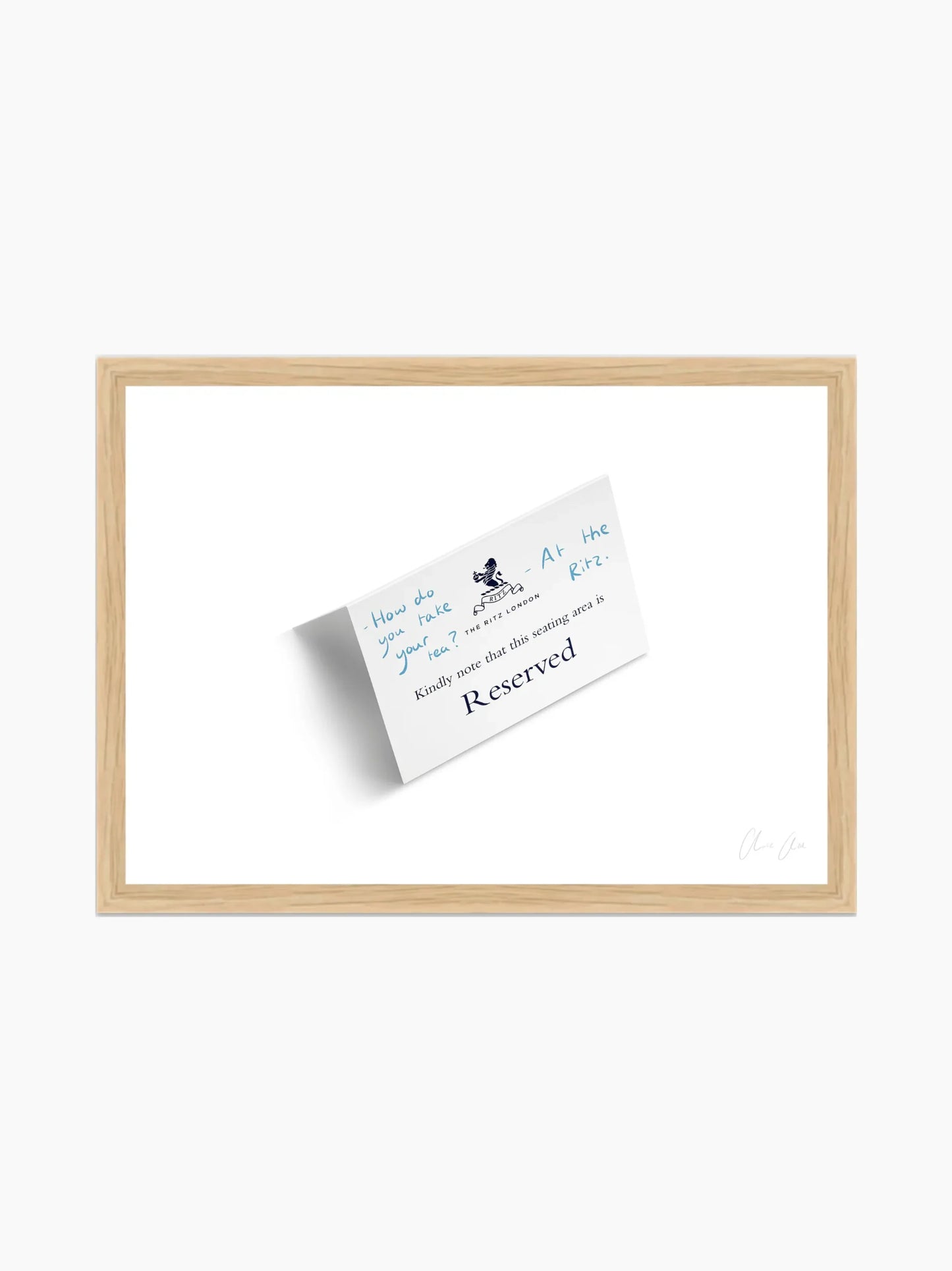 Card at The Ritz i Framed Art Print