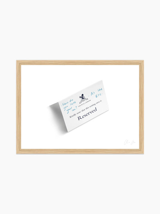 Card at The Ritz i Framed Art Print