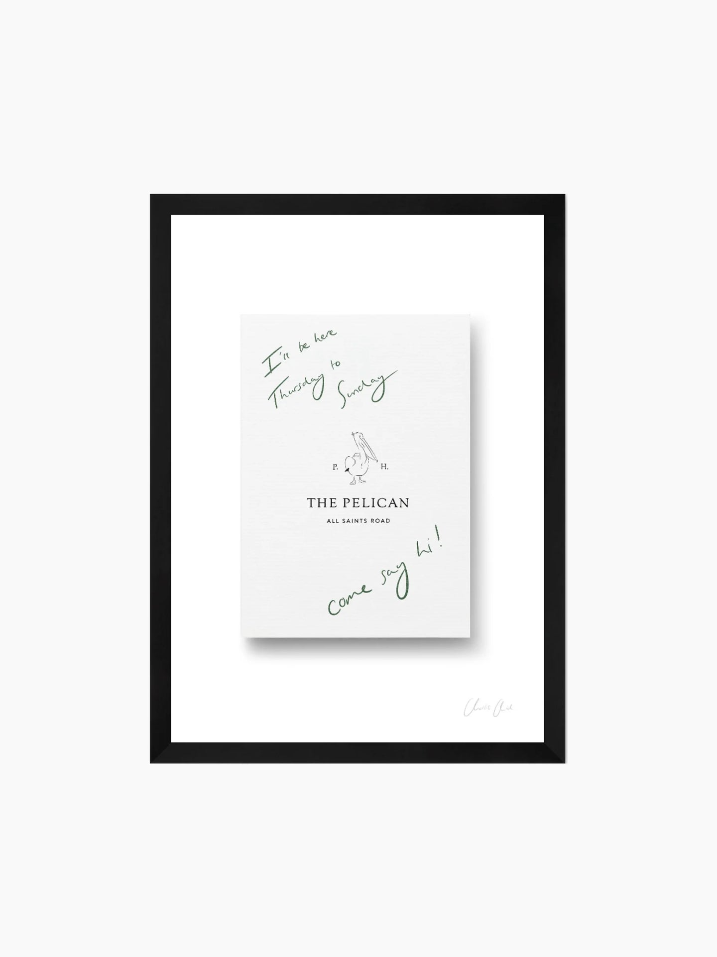 Card at The Pelican Framed Art Print