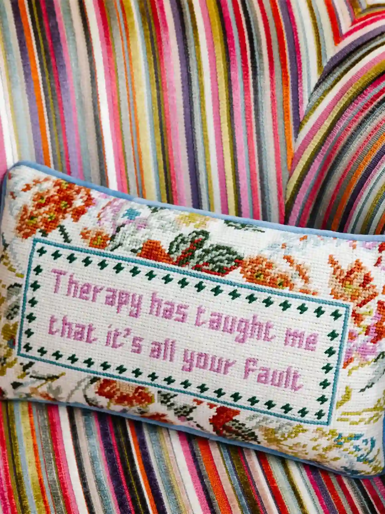 Therapy Needlepoint Pillow