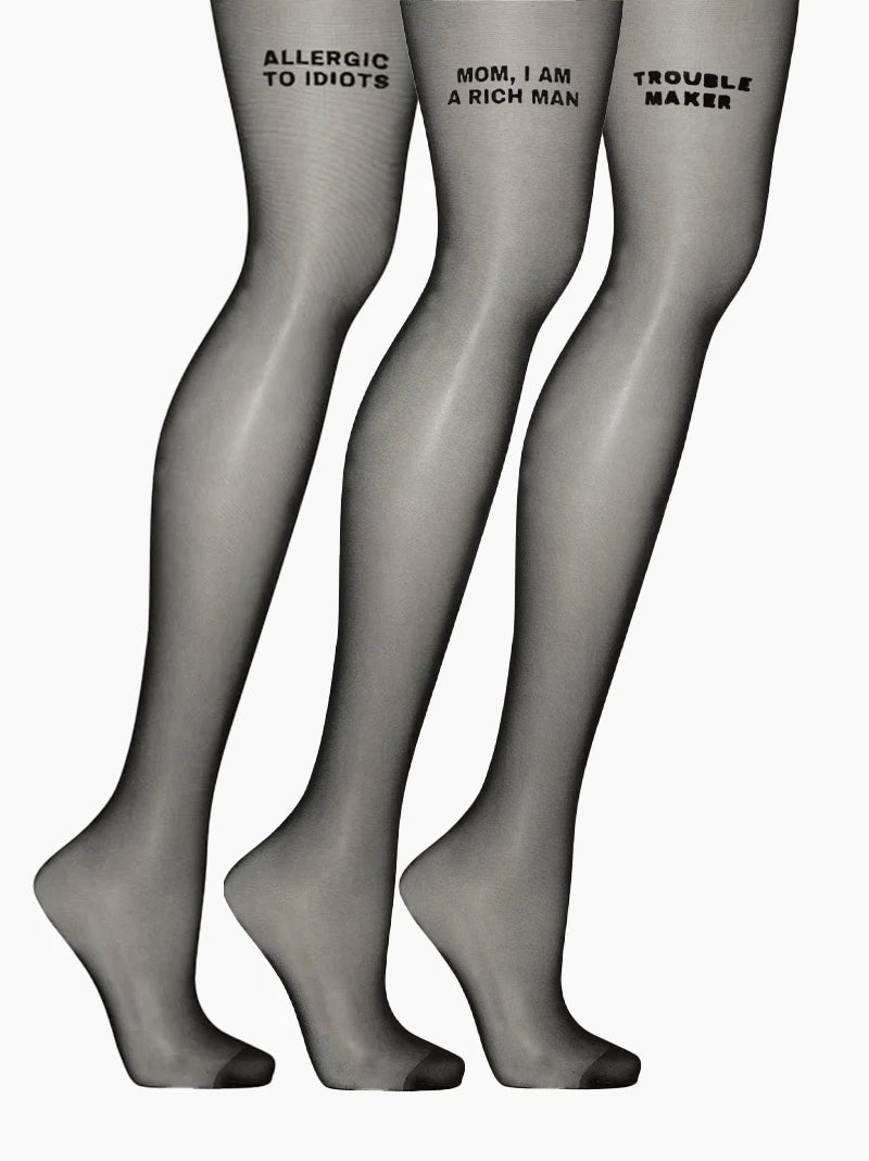 Embroidered Tights Set of 3