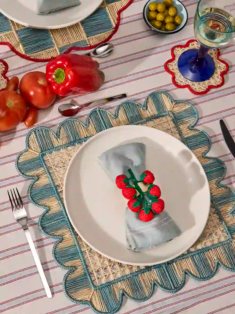 Tomato Branch Napkin Ring Set