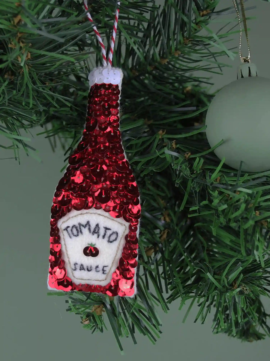 Ketchup Sequin Ornament