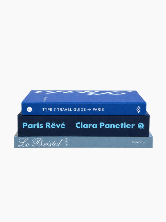 The Parisian Blue Coffee Table Book Stack