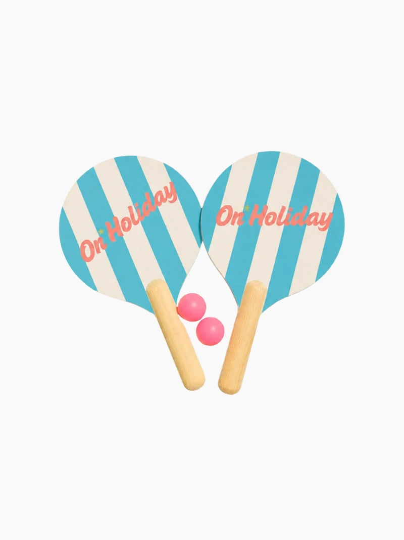 Blue Stripe Beach Paddle Set
