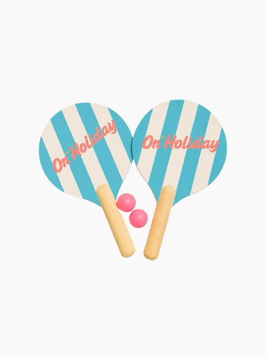Blue Stripe Beach Paddle Set