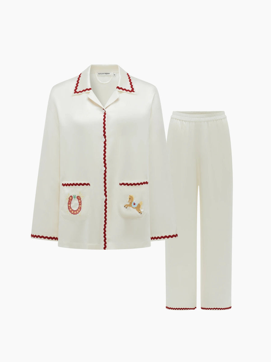 Lucky Pony Silk Long Pyjama Set
