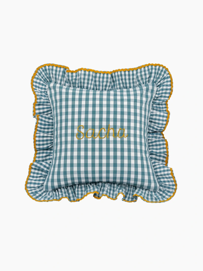 Personalised Ruffle Baby Cushion Cover