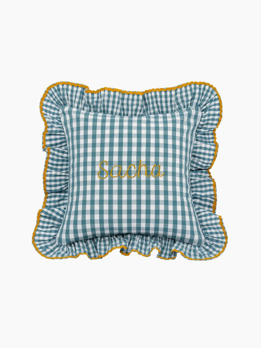 Personalised Ruffle Baby Cushion Cover