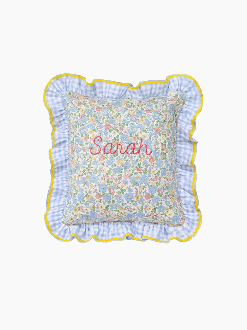 Personalised Ruffle Baby Cushion Cover