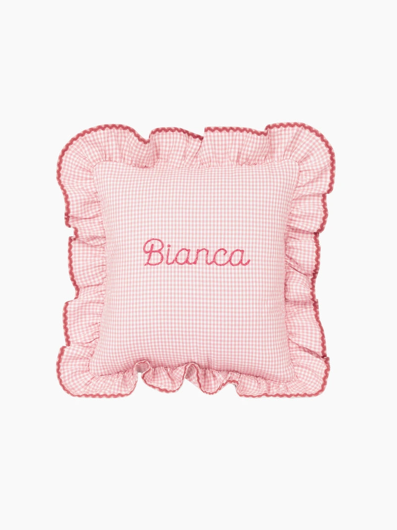 Personalised Ruffle Baby Cushion Cover