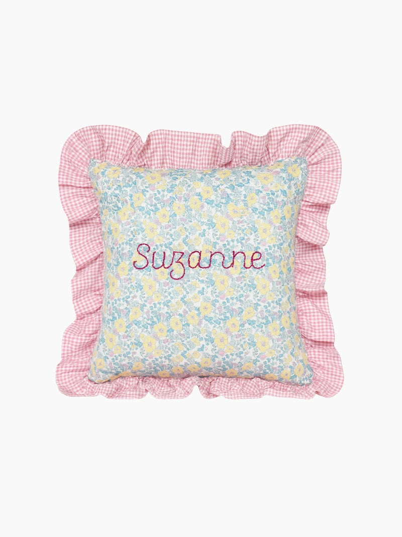Personalised Ruffle Baby Cushion Cover