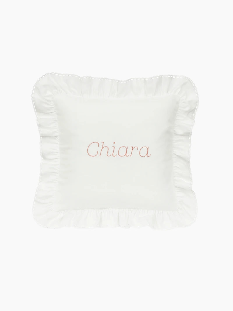 Personalised Ruffle Baby Cushion Cover