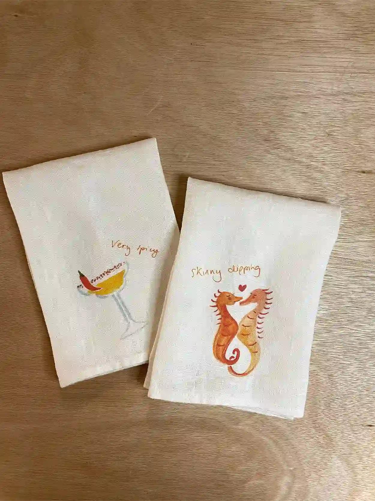 Skinny Dipping & Very Spicy Napkins Set of 2