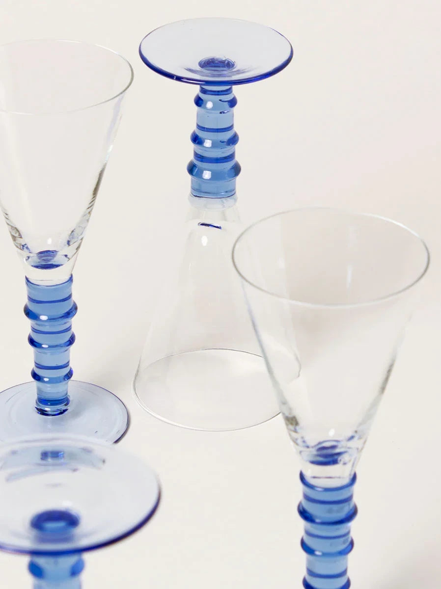 Blue Wine Glasses Set of 4