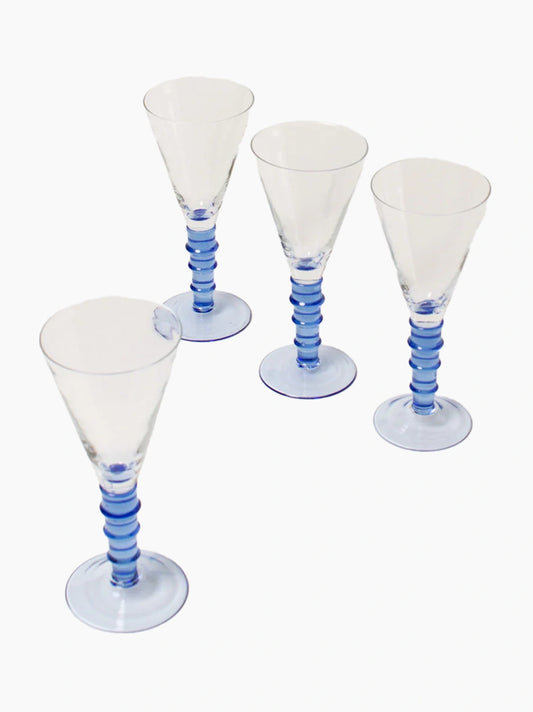 Blue Wine Glasses Set of 4