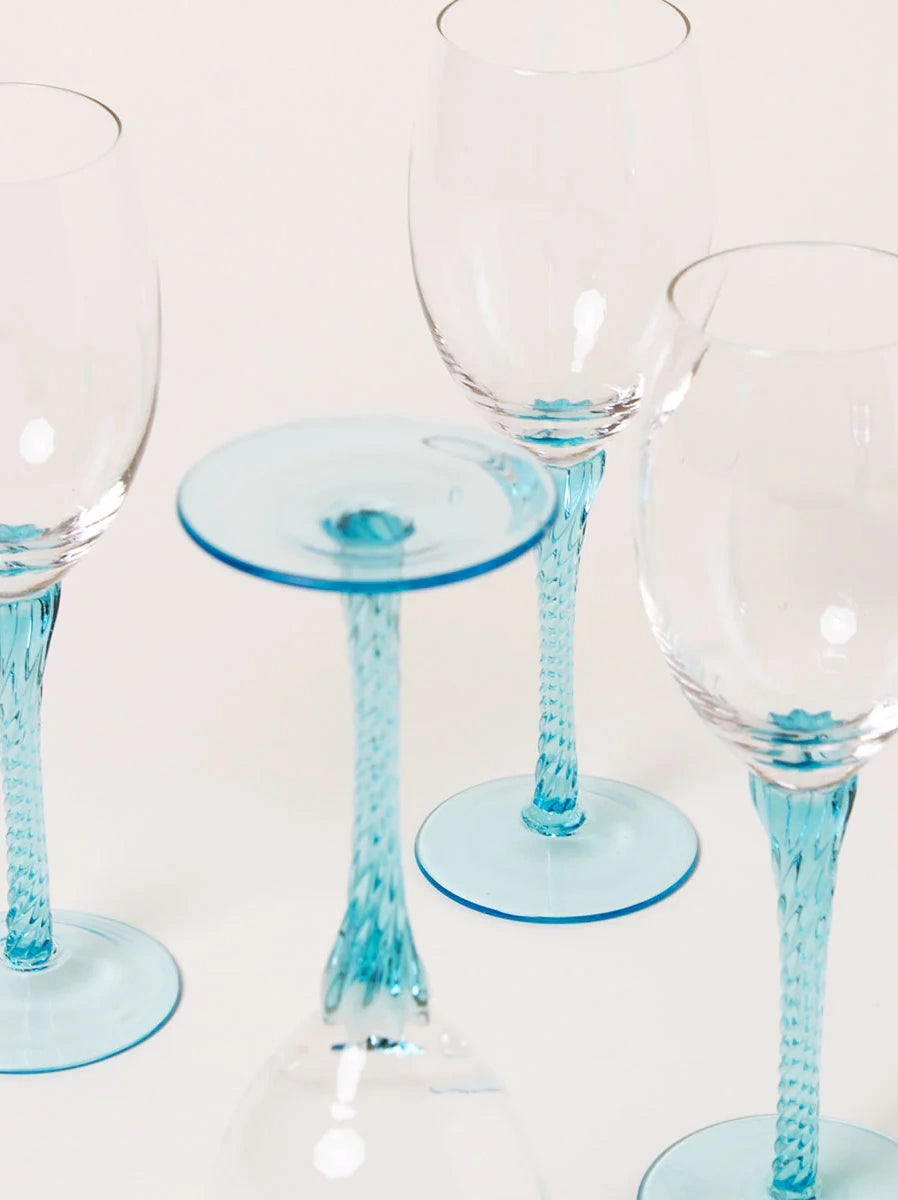 Aqua Wine Glasses Set of 4