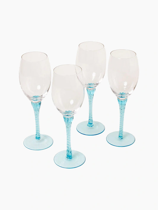 Aqua Wine Glasses Set of 4