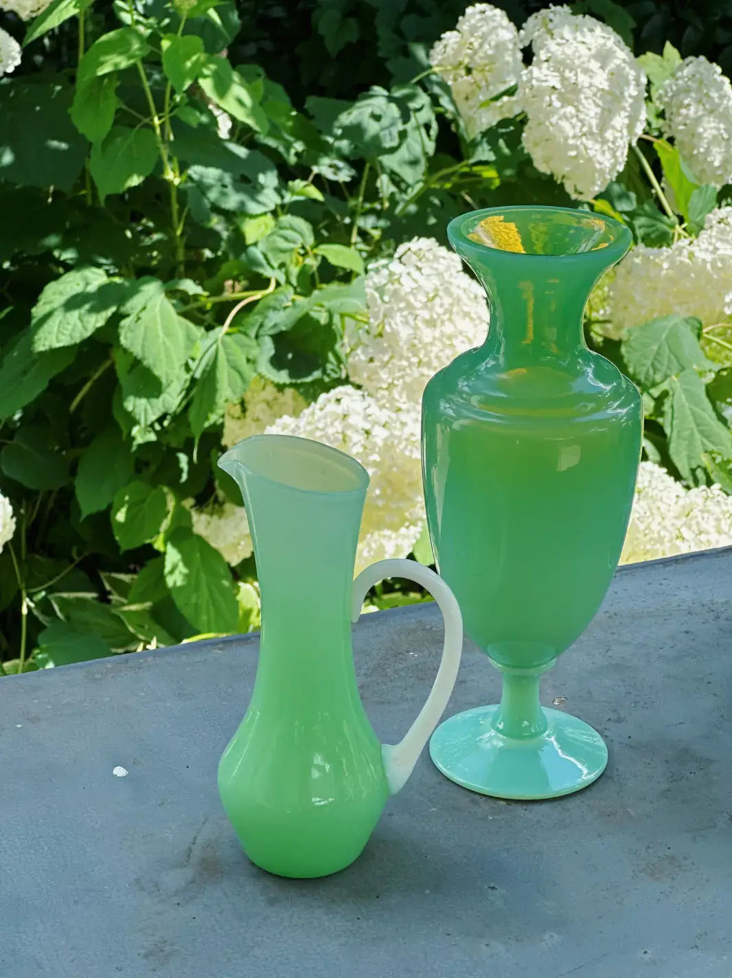 Green Vases Set of 2