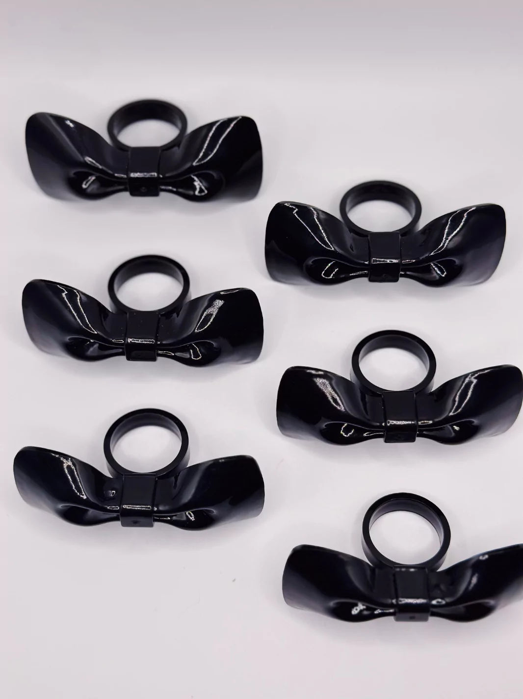 Vintage Black Bow Napkin Rings Set of 6