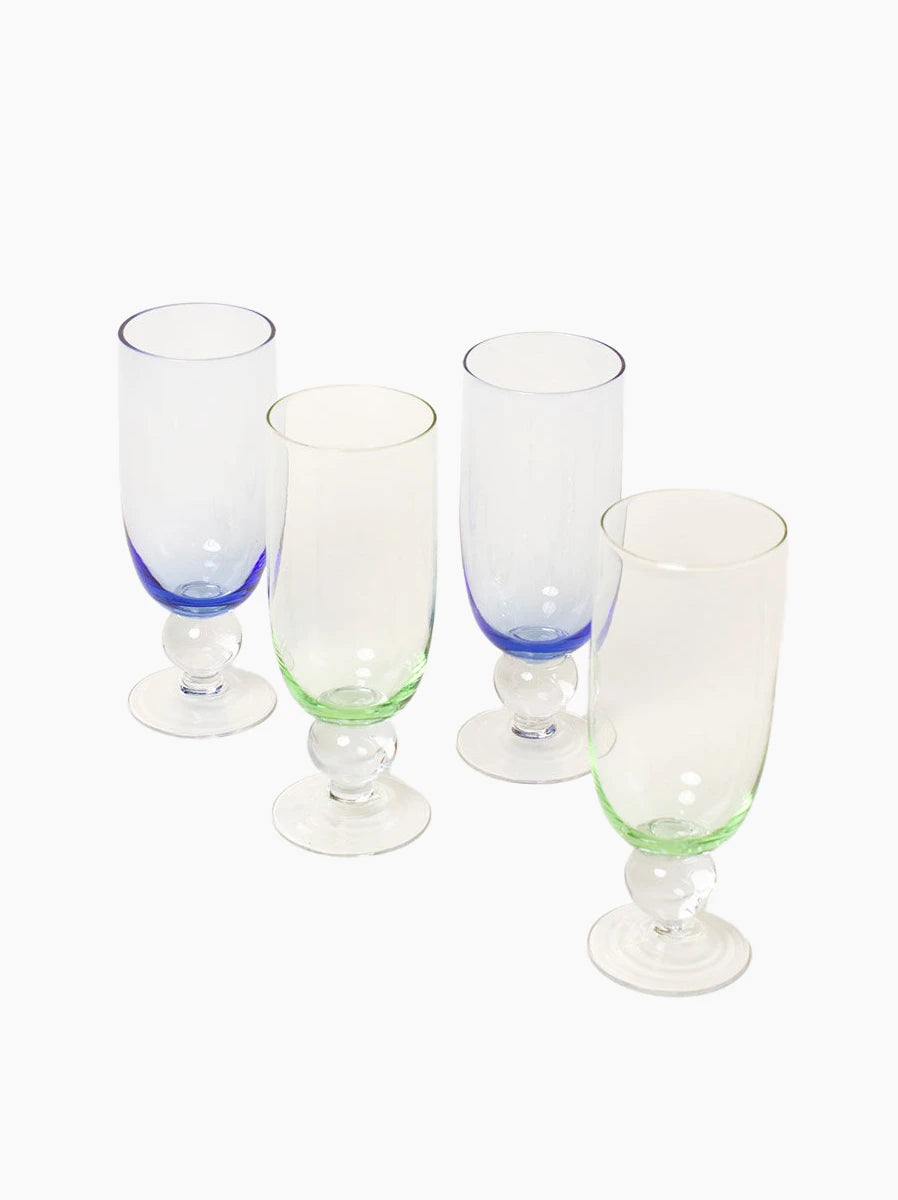 Blue & Green Flutes Set Of 4