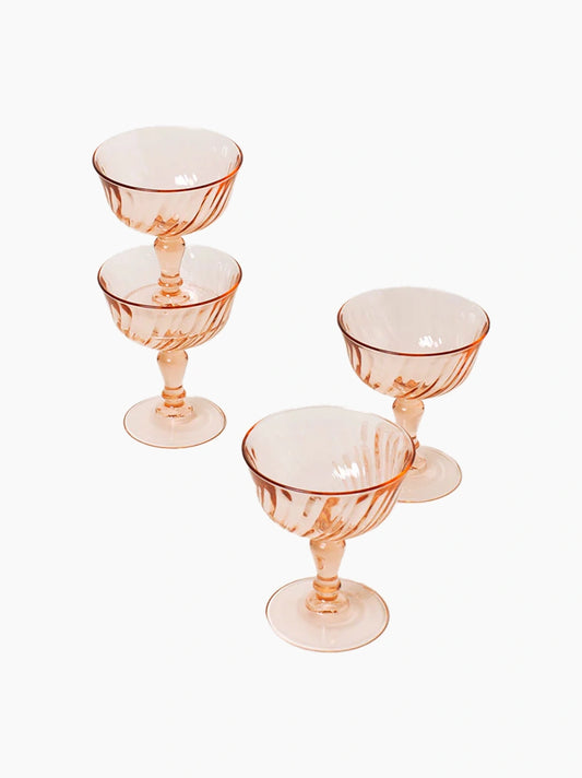 Peach Coupes Set of 4