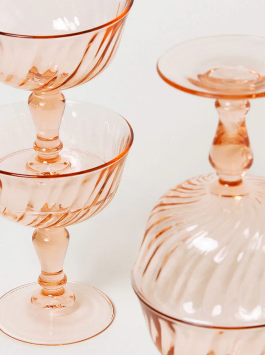 Peach Coupes Set of 4