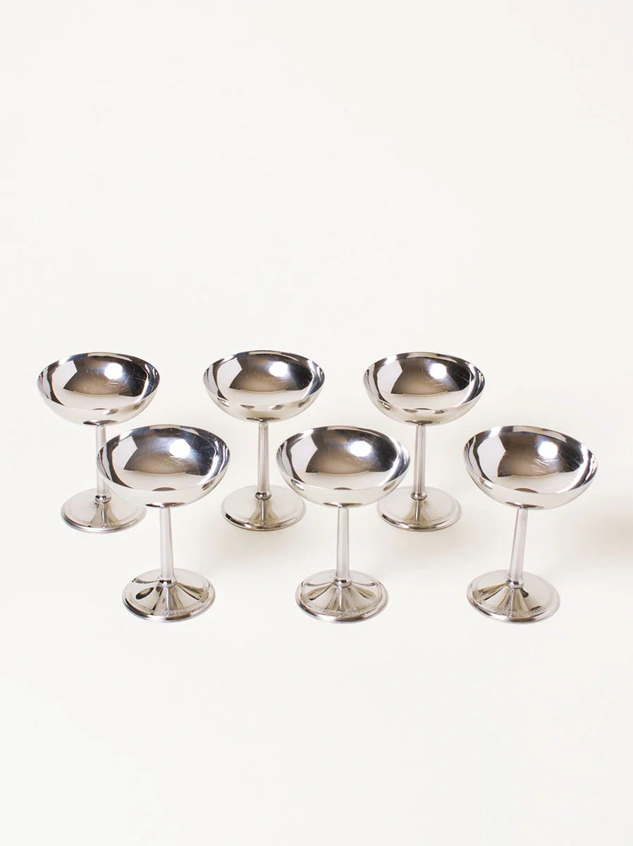 Tall Coupes With Spoons Set of 5