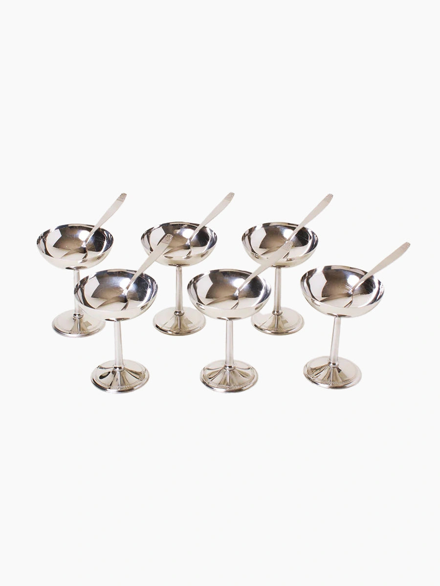 Tall Coupes With Spoons Set of 5