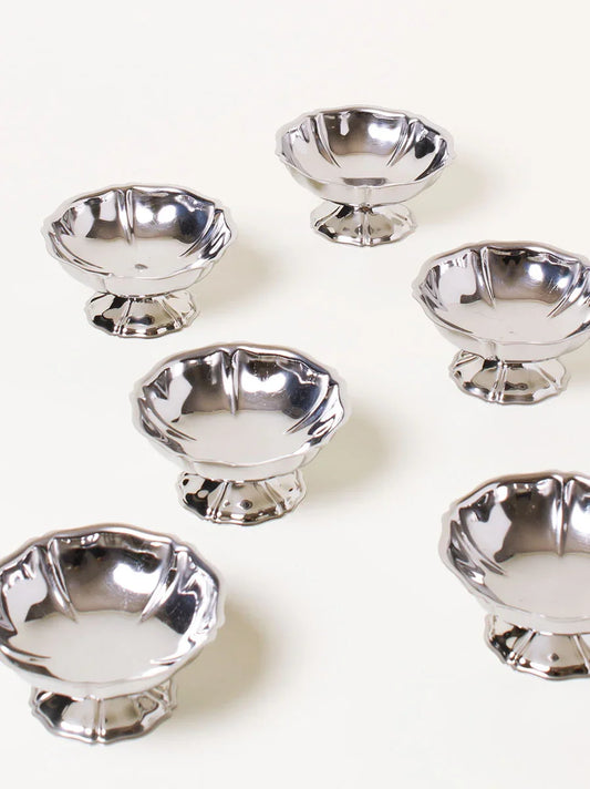 Large Silver Coupes Set of 6