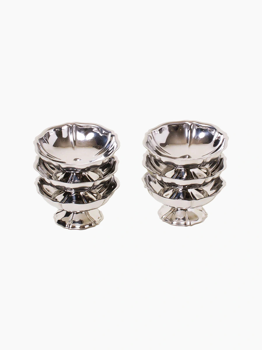 Large Silver Coupes Set of 6