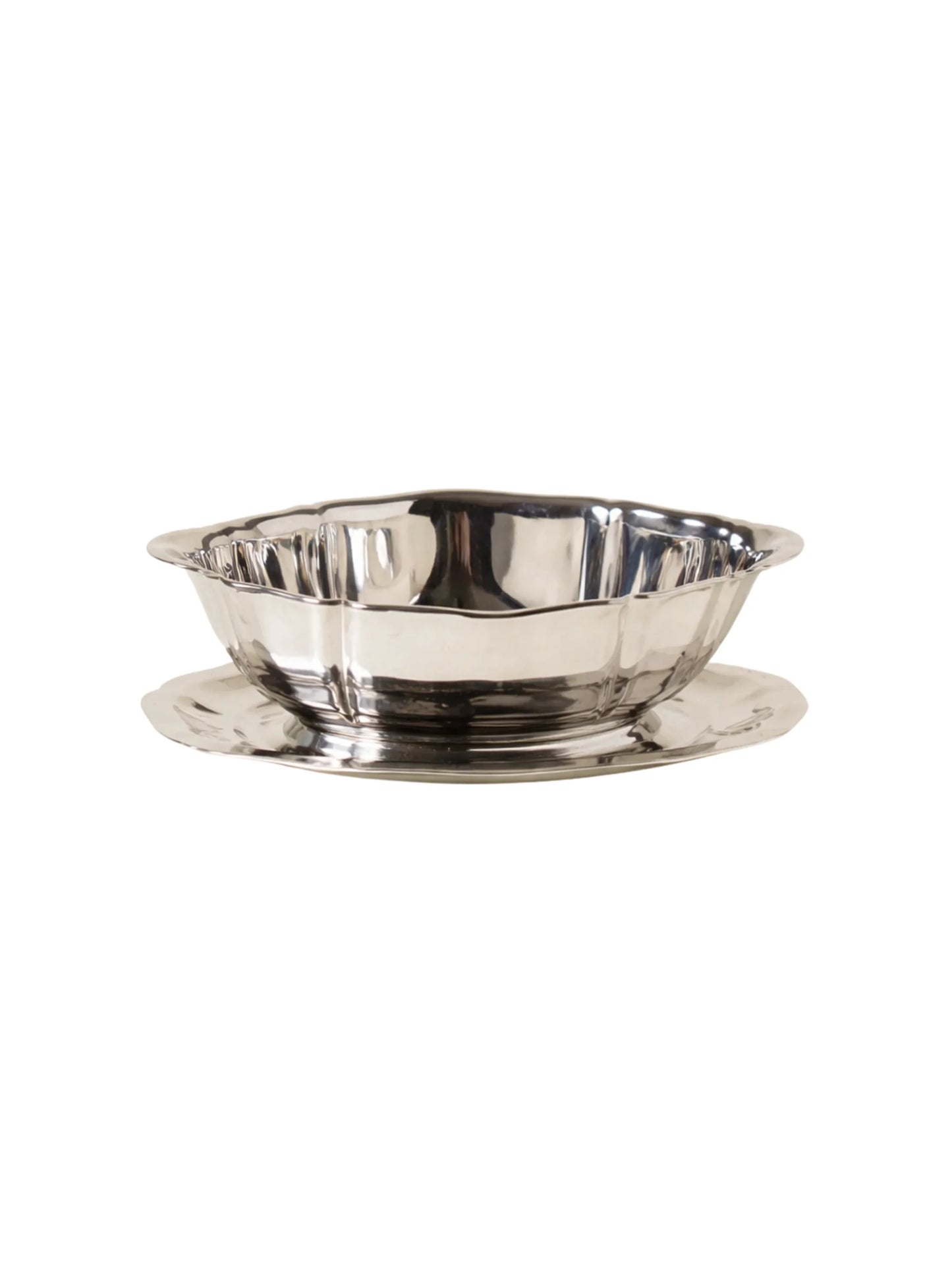 Silver Sauce Boat With Spoon