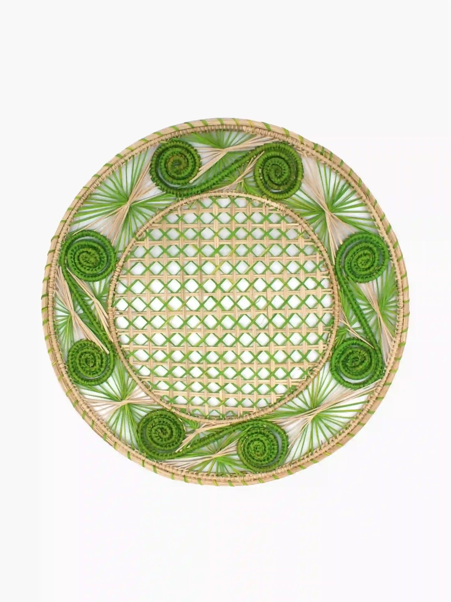 Woven Straw Spiral Placemats Set