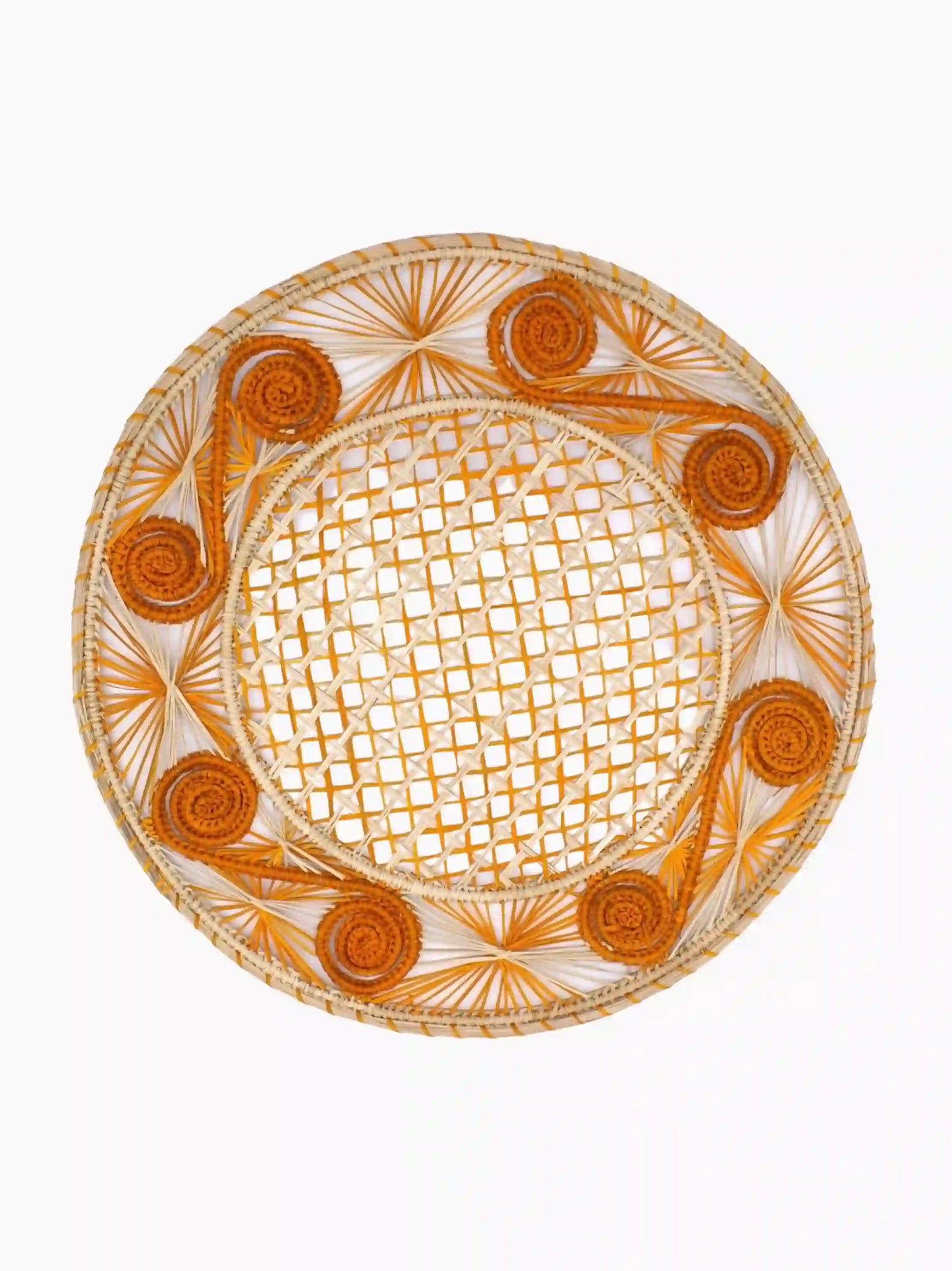 Woven Straw Spiral Placemats Set