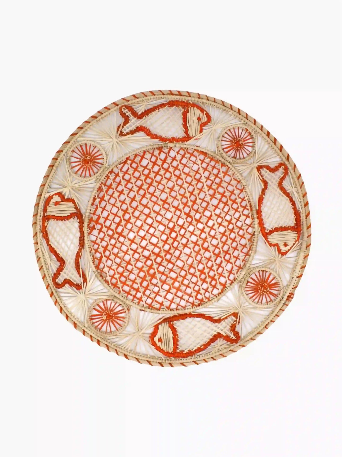 Woven Straw Fish Placemats Set