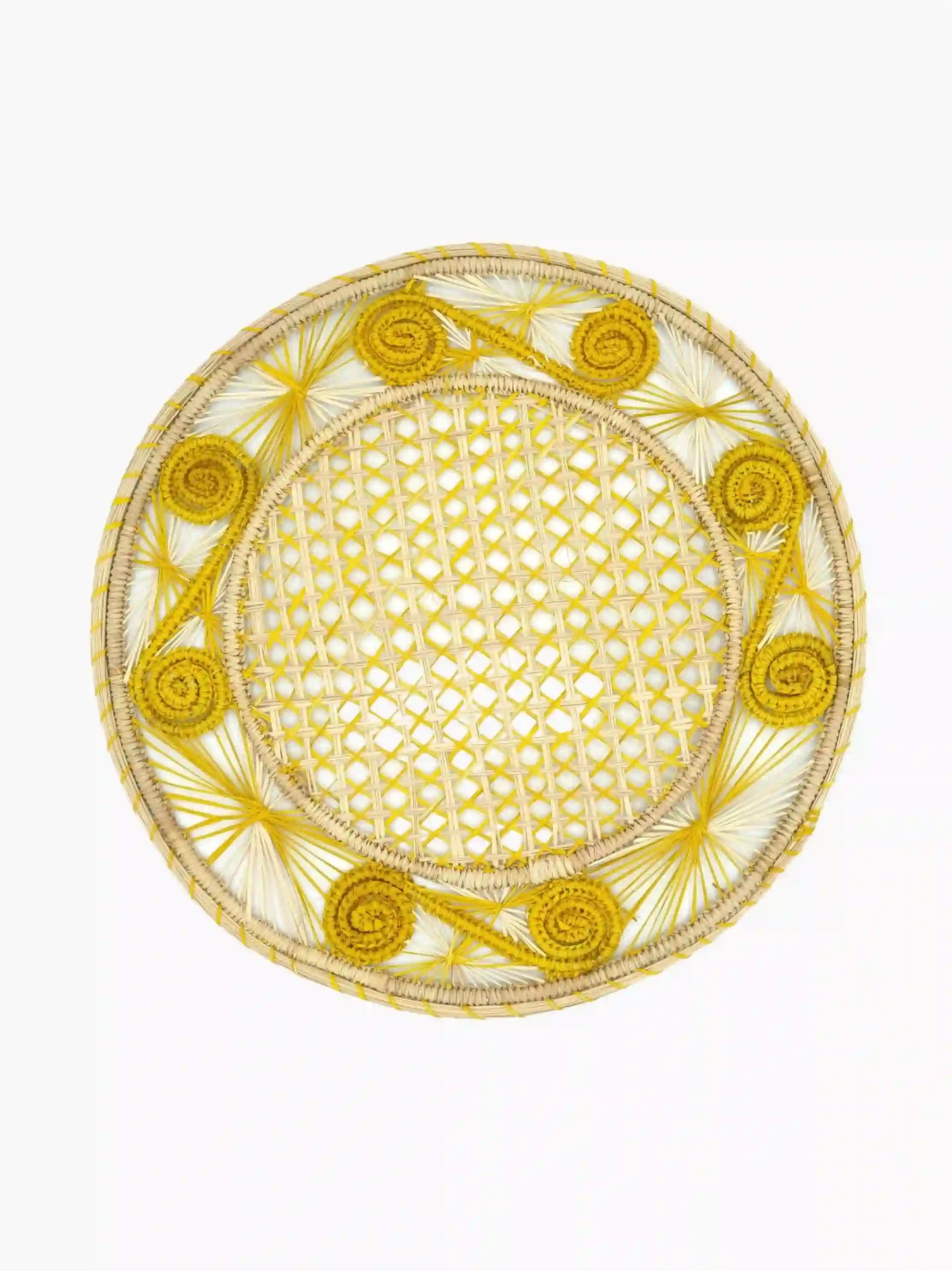 Woven Straw Spiral Placemats Set