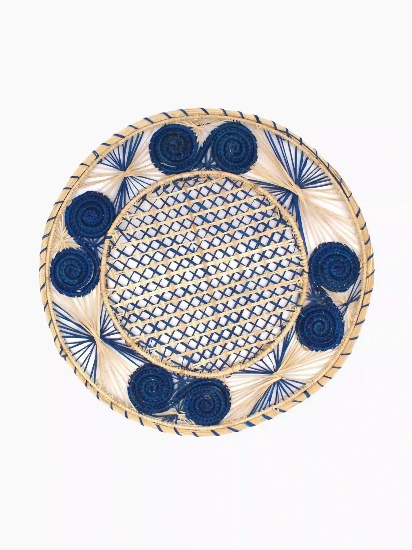 Woven Straw Spiral Placemats Set