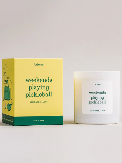 Weekends Playing Pickleball Candle