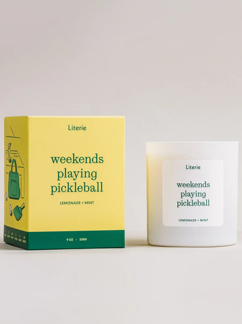 Weekends Playing Pickleball Candle